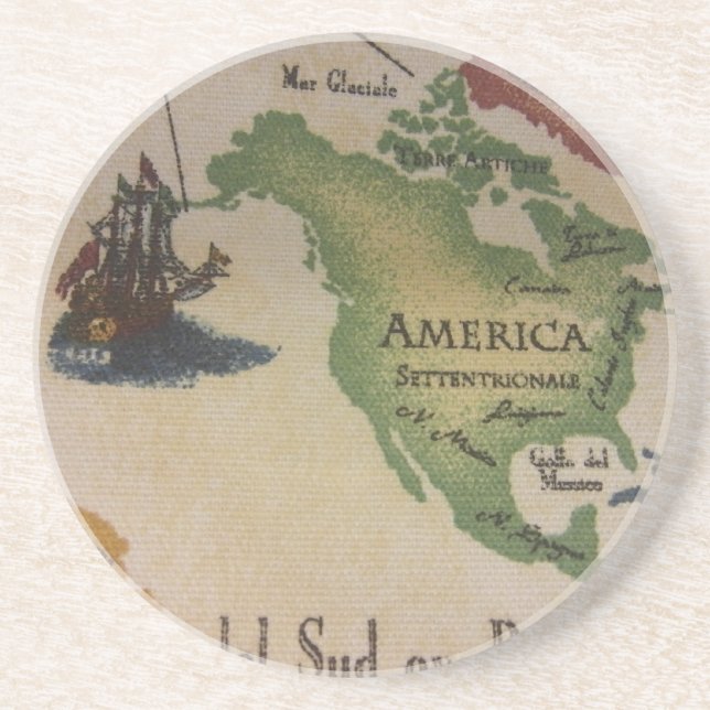 World Map - America Coaster (Front)