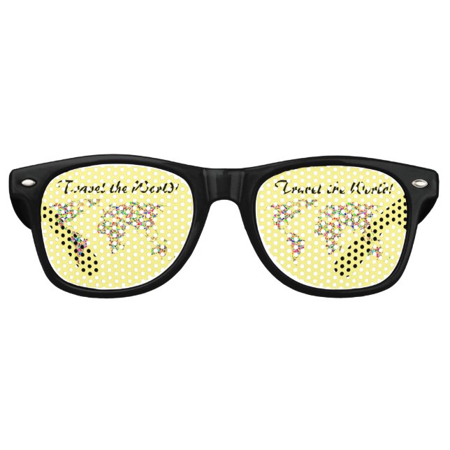 World Map and Travel the World Retro Sunglasses (Front)