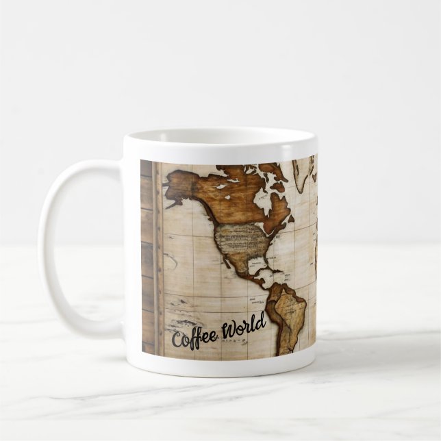 World Map Antique  Coffee  Mug  (Left)