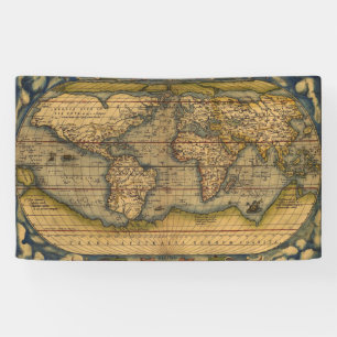 World Map Antique Ortelius Europe Travel Banner