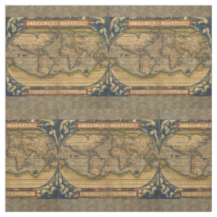 World Map Antique Ortelius Europe Travel Fabric
