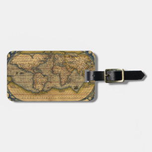World Map Antique Ortelius Europe Travel Luggage Tag