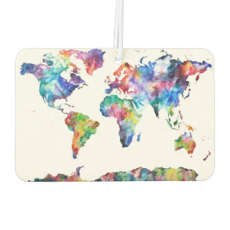 World Map Art Car Air Freshener