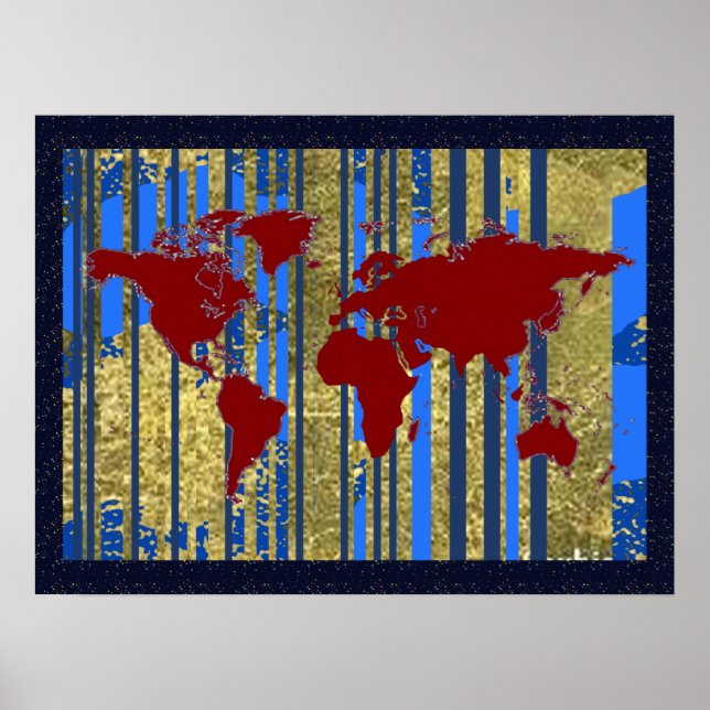 world map art decor (Front)