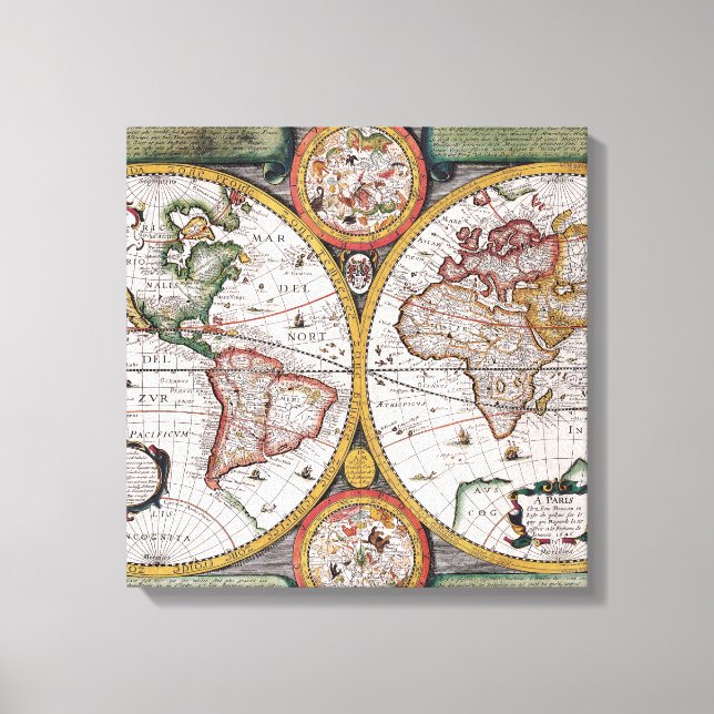 World Map Art & Wall Decor Wrapped Canvas Print  (Front)