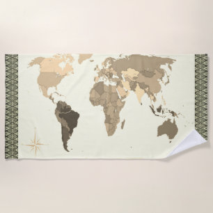 World Map Beach Towel