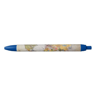 world map black ink pen