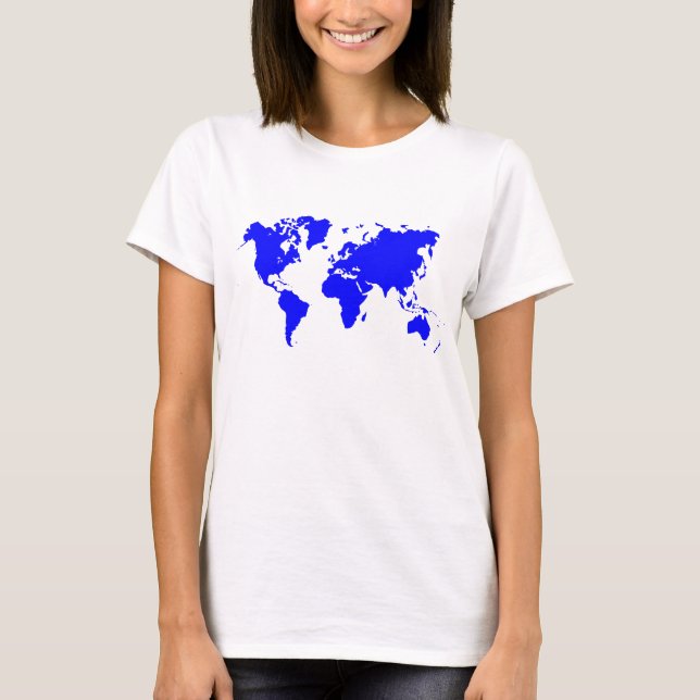 World Map - Blue T-Shirt (Front)
