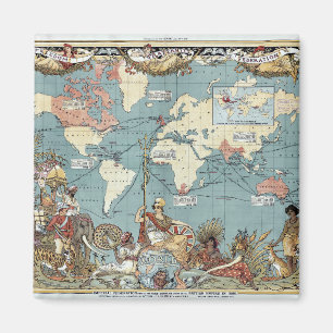 World map-British Empire-1886 Magnet