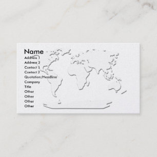 World Map Business Card Gold