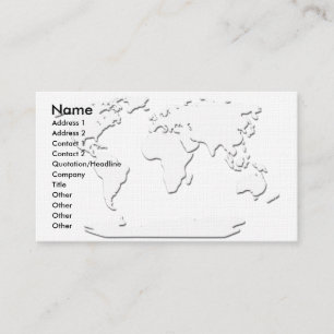 World Map Business Card White