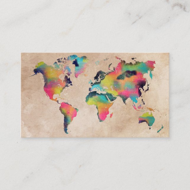 world map Business Cards (Front)
