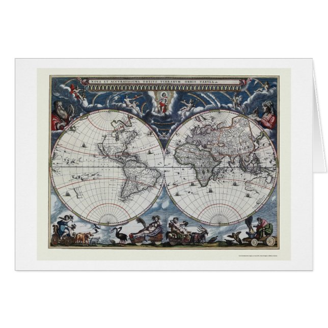 World Map by Joan Blaeu - 1664 (Front Horizontal)