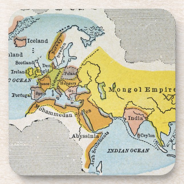 WORLD MAP, c1300. Coaster (Front)