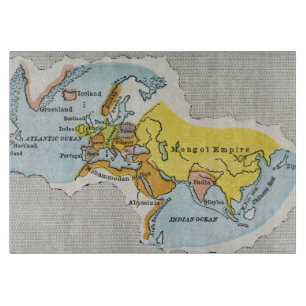 WORLD MAP, c1300. Cutting Board