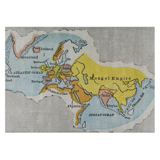 WORLD MAP, c1300. Cutting Board (Front)