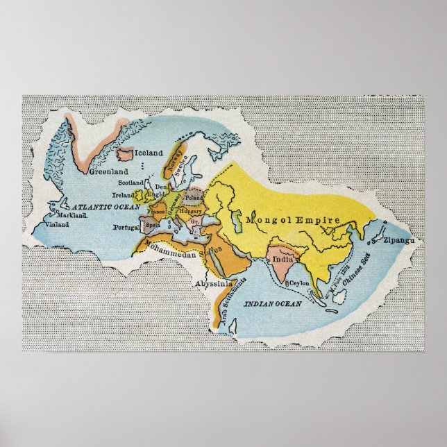 WORLD MAP, c1300. Poster (Front)
