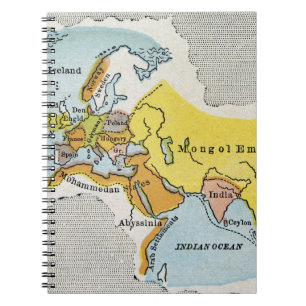 WORLD MAP, c1300. Spiral Notebook