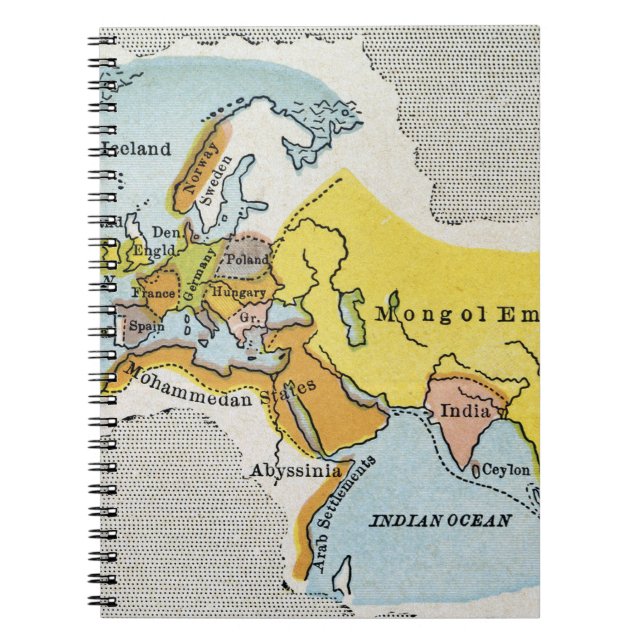 WORLD MAP, c1300. Spiral Notebook (Front)