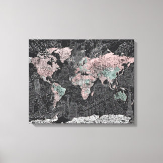world map canvas print