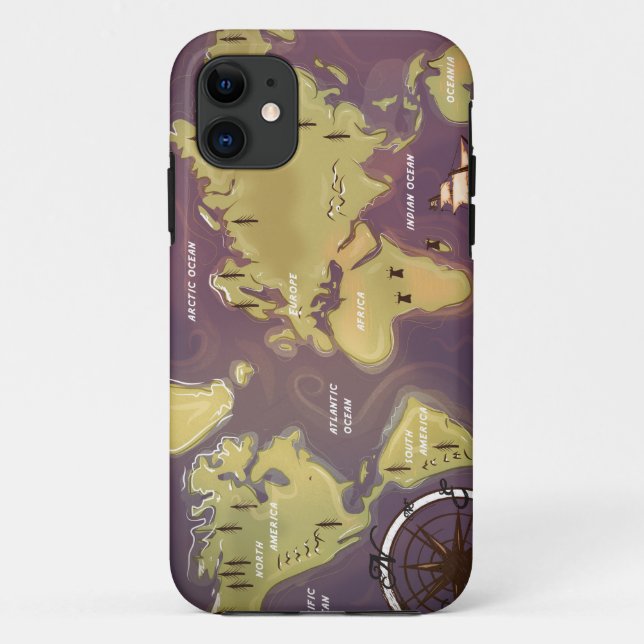 World Map Case-Mate iPhone Case (Back)