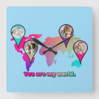 World map colourful baby personalised photos