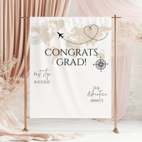 World map congrats grad wanderlust photo BACKDROP