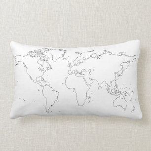 World Map Cotton Pillow