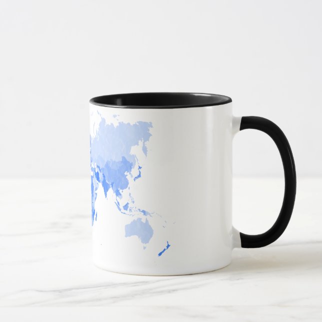 World Map Crumpled Pale Blue Mug (Right)