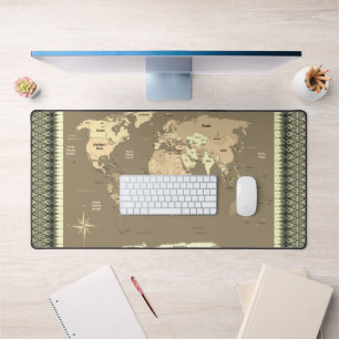 World Map Desk Mat