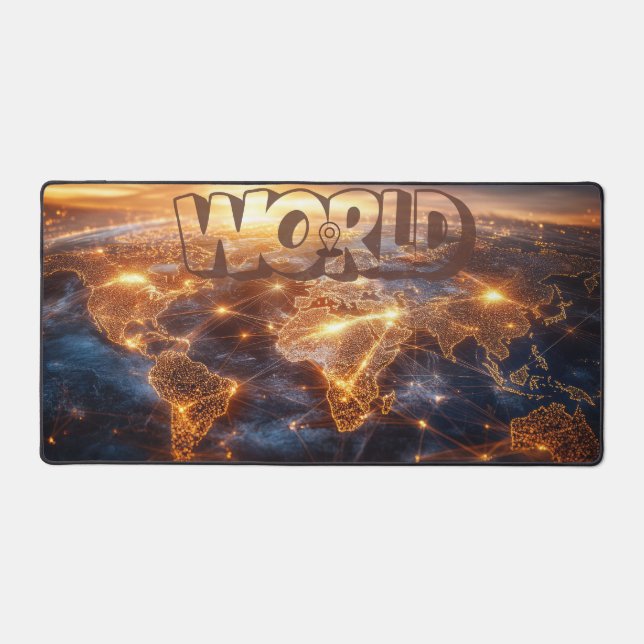 World Map Desk Mat Travel-Inspired Desk Pad (Front)