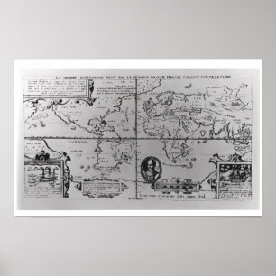 World Map detailing the Expeditions Poster