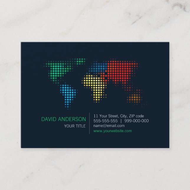 World Map Dots business card (Front)