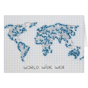 World Map Electronic Microchip Circuits