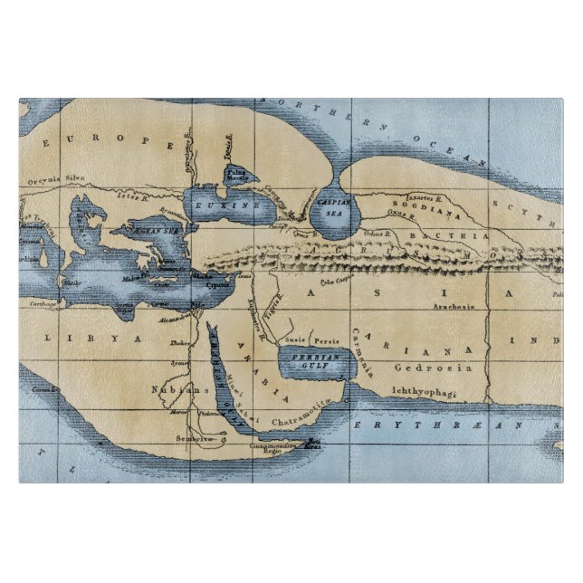 WORLD MAP: ERATOSTHENES CUTTING BOARD (Front)