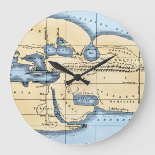 WORLD MAP: ERATOSTHENES LARGE CLOCK