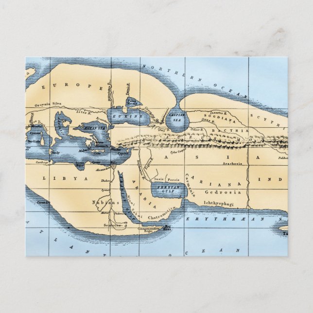 WORLD MAP: ERATOSTHENES POSTCARD (Front)