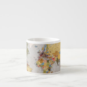 world map espresso cup