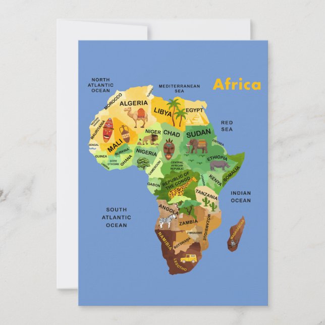 World Map Flat Card (Front)