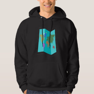 World Map for Travelers and Geography enthusiasts Hoodie