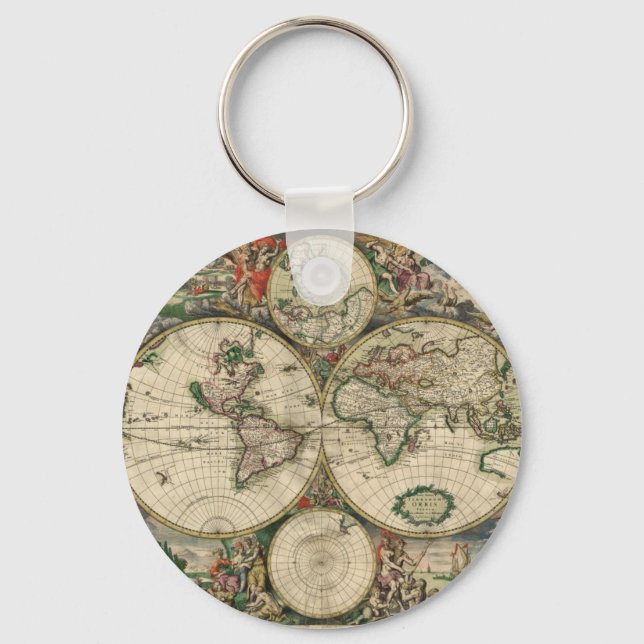 World Map from 1689 Key Ring (Front)
