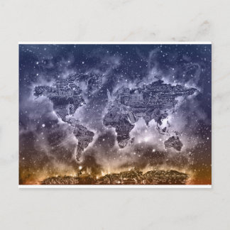 world map galaxy 2 postcard