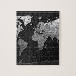 world map galaxy black and white 4 jigsaw puzzle