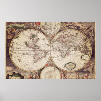 World Map Geography Poster