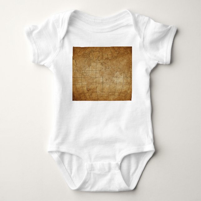 World Map: Global Exploration Guide Baby Bodysuit (Front)