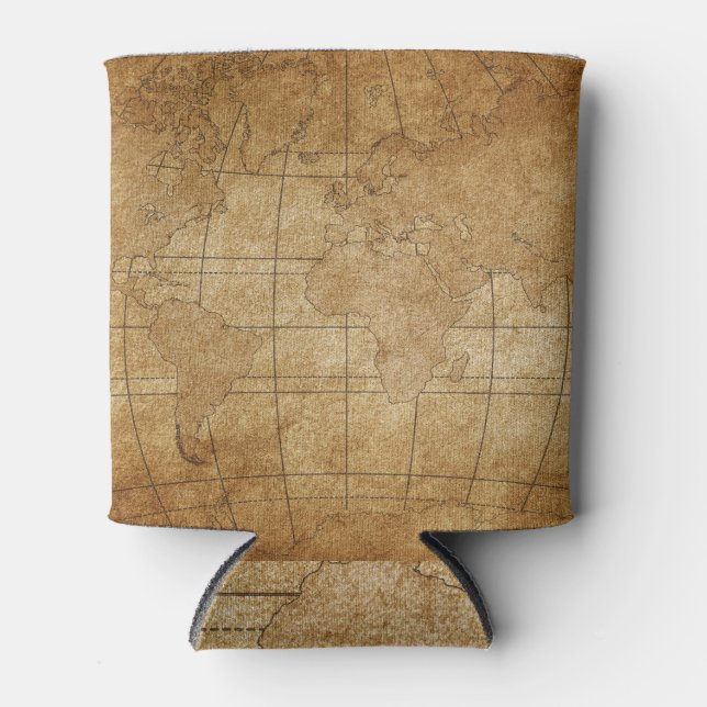 World Map: Global Exploration Guide Can Cooler (Front)