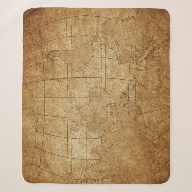 World Map: Global Exploration Guide Sherpa Blanket (Front)