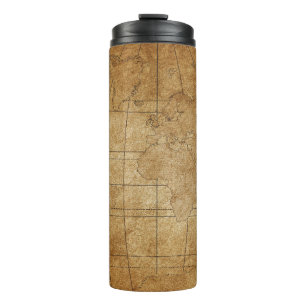 World Map: Global Exploration Guide Thermal Tumbler
