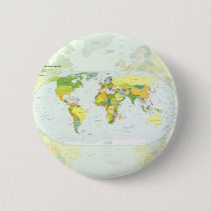 world+map+globe+country+atlas 6 cm round badge
