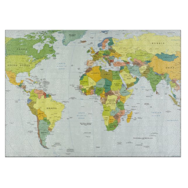 World Map Globe Country Atlas Cutting Board (Front)